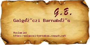 Galgóczi Barnabás névjegykártya